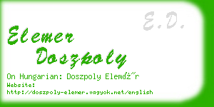 elemer doszpoly business card